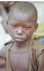 Regards d'enfants touchés par la guerre